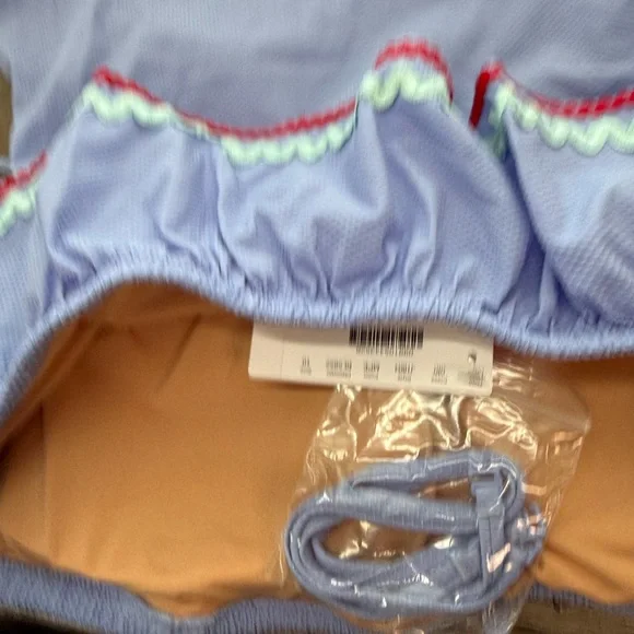 J CREW Ruffle underwire one-piece swimsuit in piqué nylon with rickrack trim 10 - Picture 5 of 7